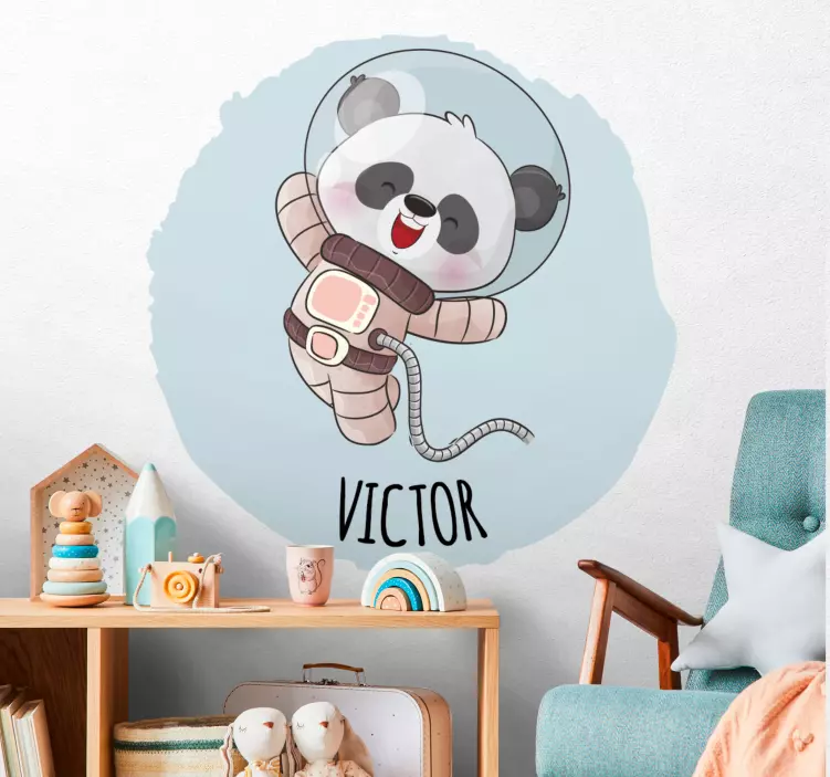 Cute Astronaut Panda kid's sticker - TenStickers