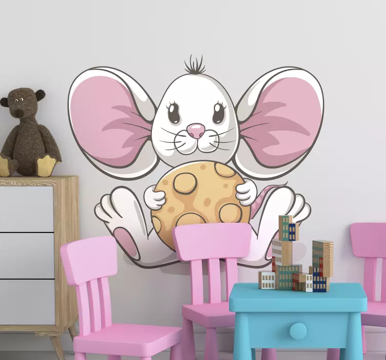 Cute Bunny Delight kid's sticker - TenStickers
