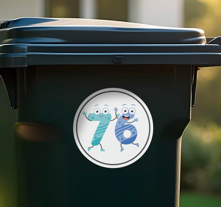 Cute colorful cartoon numbers Container sticker - TenStickers