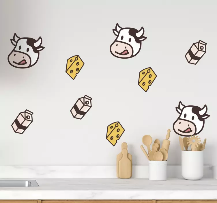 Cute Cow Characters farm animal sticker - TenStickers