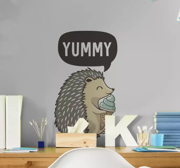 Cute Hedgehog Treat location sticker - TenStickers