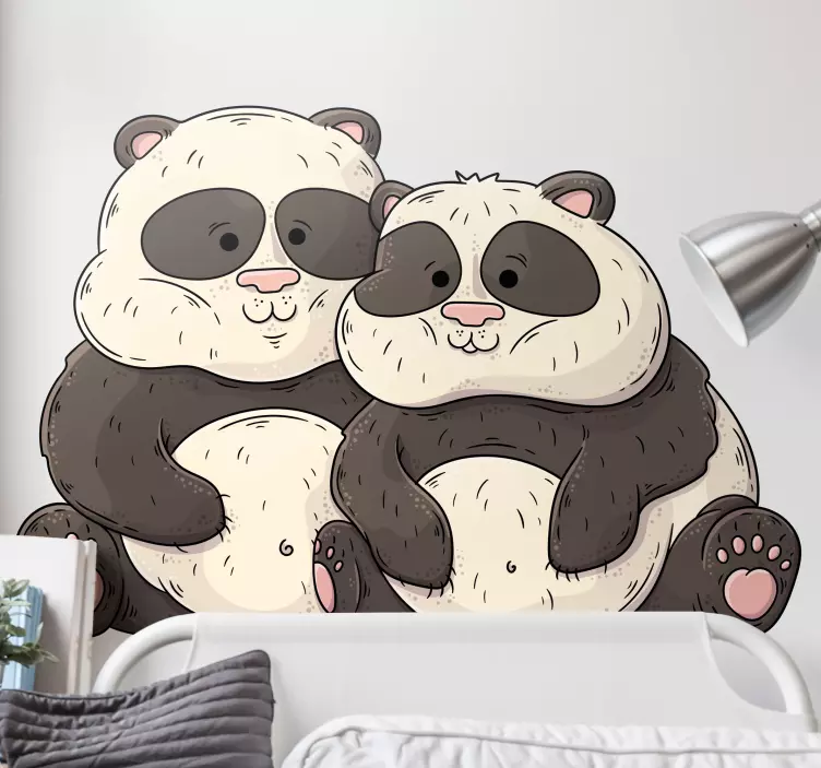 Cute Panda Friends pet sticker - TenStickers