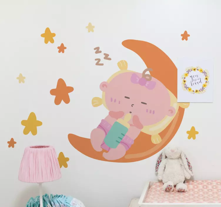 Cute Sleeping Baby kid's sticker - TenStickers