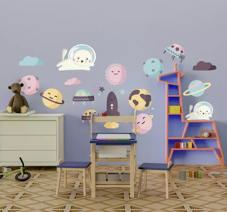 Cute Space Creatures kid's sticker - TenStickers