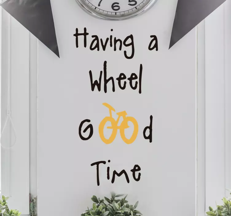 Cycling Wheel Good Time Sticker - TenStickers