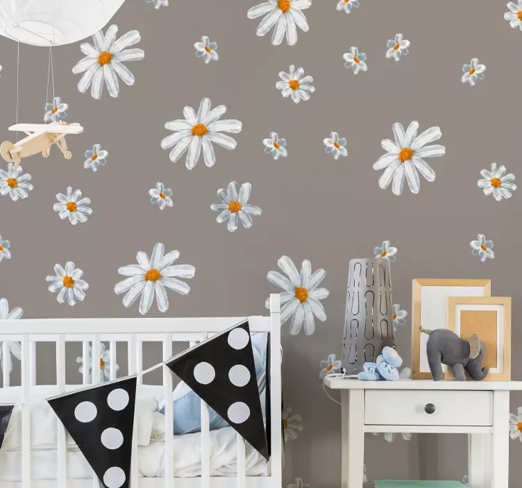 Daisy Floral Pattern wall sticker - TenStickers
