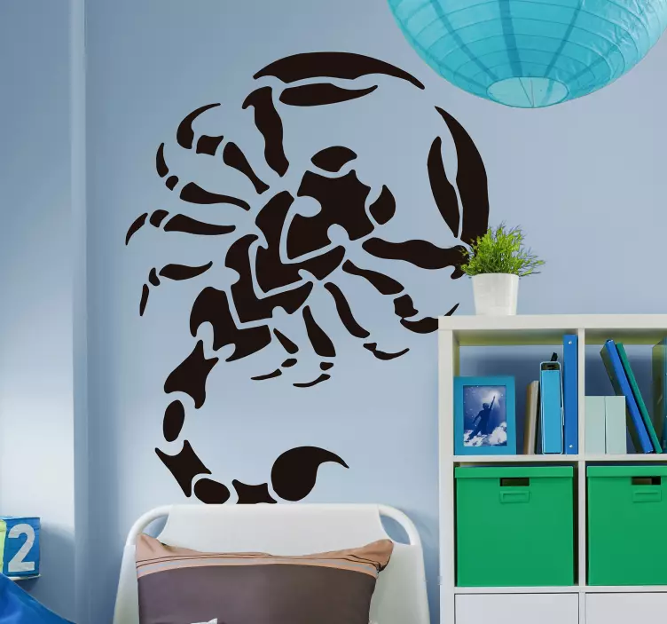Detailed Scorpion Outline cat sticker - TenStickers