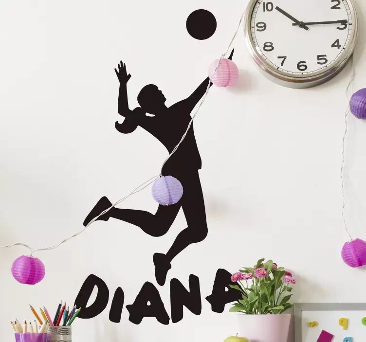 Diana Playing Volleyball sports wall sticker - TenStickers