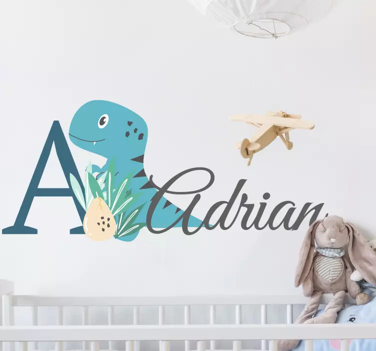 Dinosaur Personalized Name kid's sticker - TenStickers