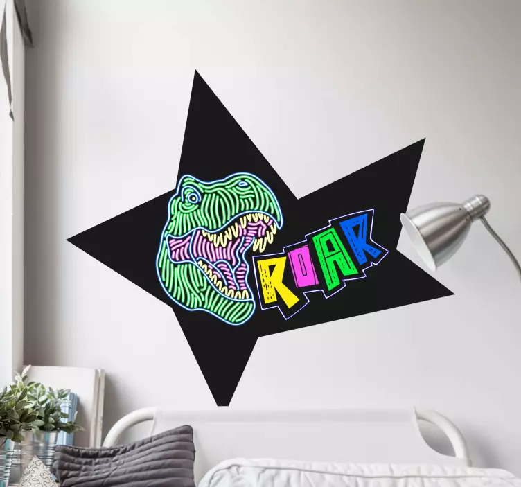 Dinosaur wall sticker colorful dinosaur roar - TenStickers