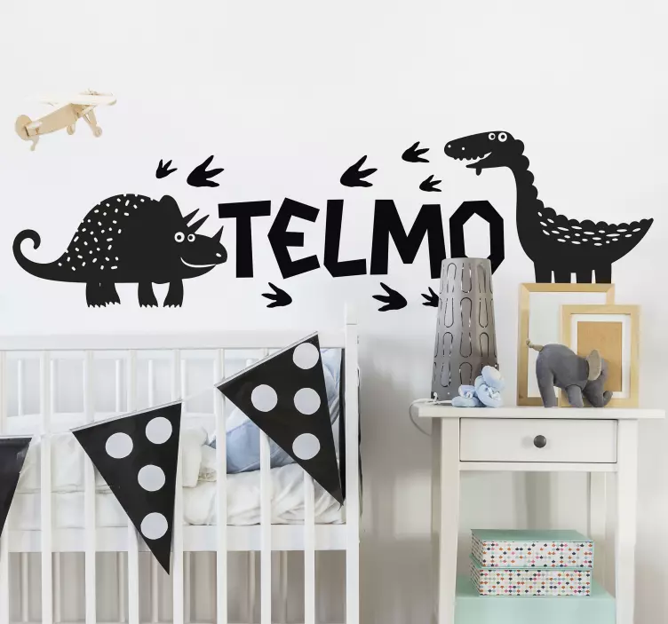 Dinosaurs and Name kid's sticker - TenStickers
