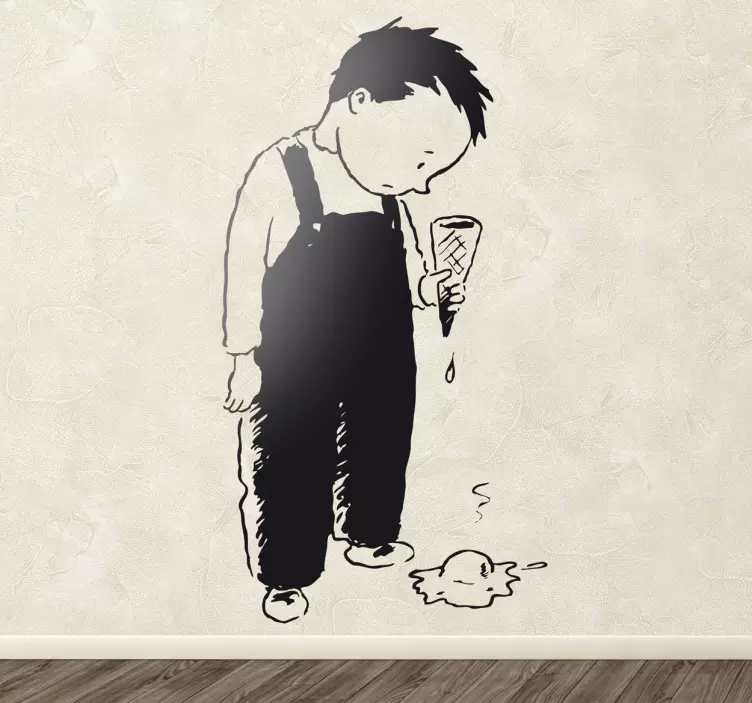 Disappointed Little Boy Wall Sticker - TenStickers