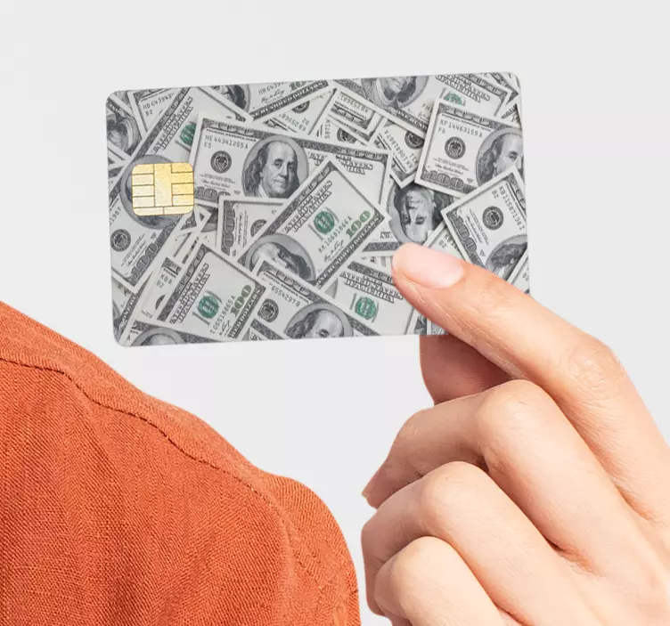 Dollars banknote pattern credit card sticker - TenStickers