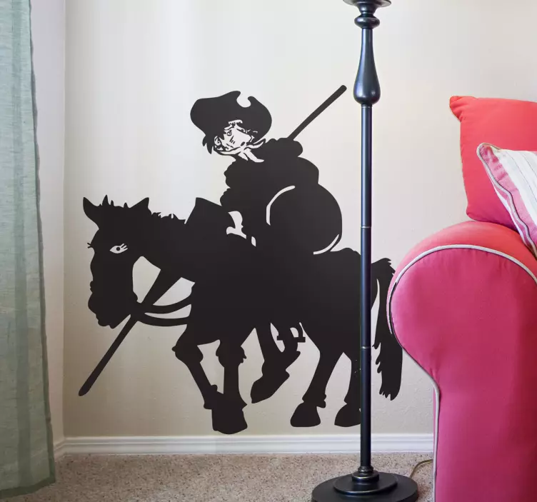Don Quixote and Rocinante Silhouette Sticker - TenStickers