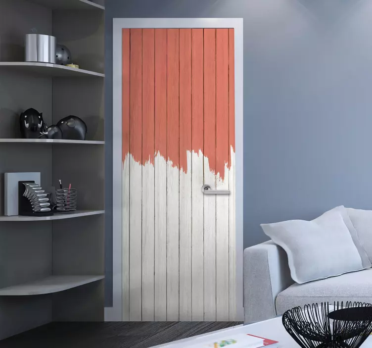 Door sticker with two-tone painted surface - TenStickers
