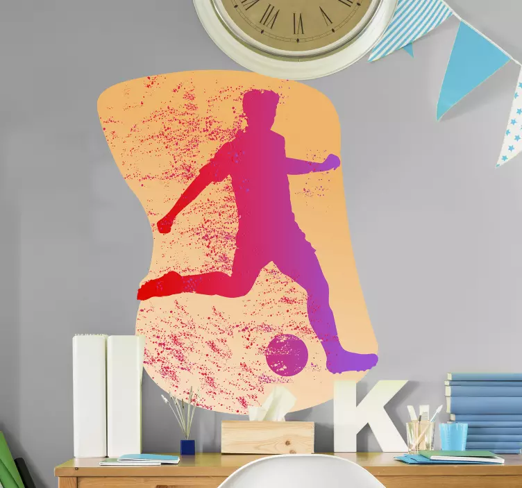 Dynamic Kick Silhouette football sticker - TenStickers