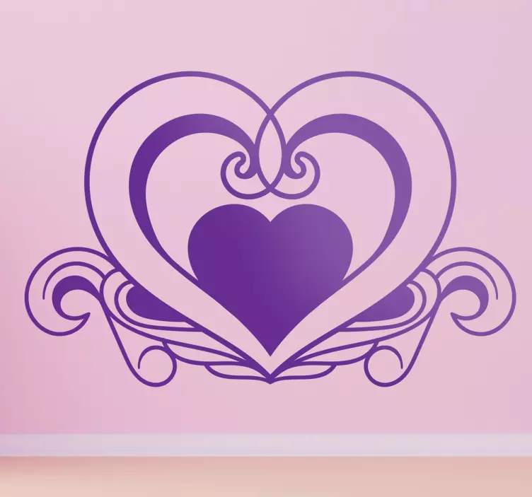 Elegant Heart Shape Decal - TenStickers