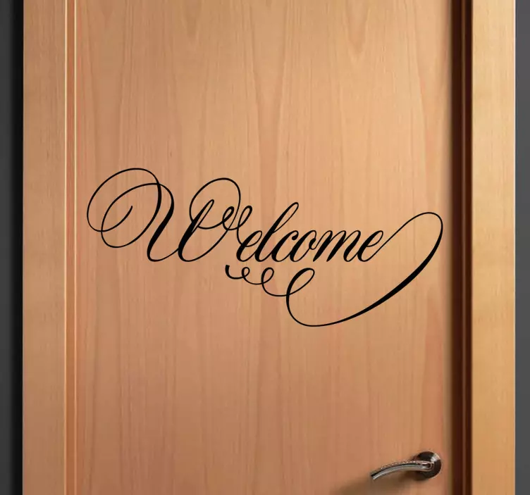 Elegant welcome text door sticker - TenStickers