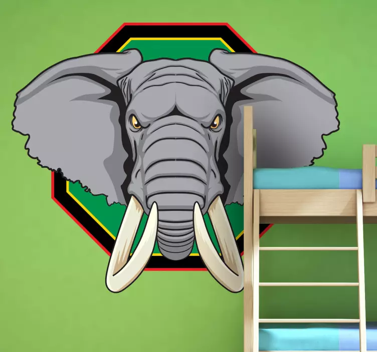 Elephant Head Wall Mural - TenStickers