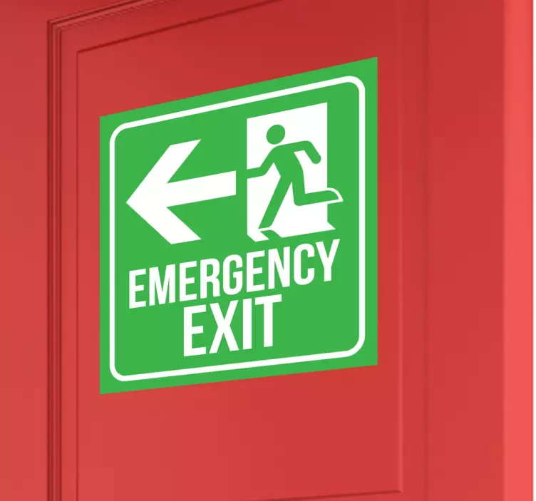 Emergency Exit Sign Sticker - TenStickers