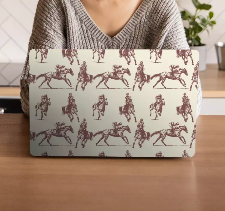 Equestrian Figure Pattern laptop skin - TenStickers