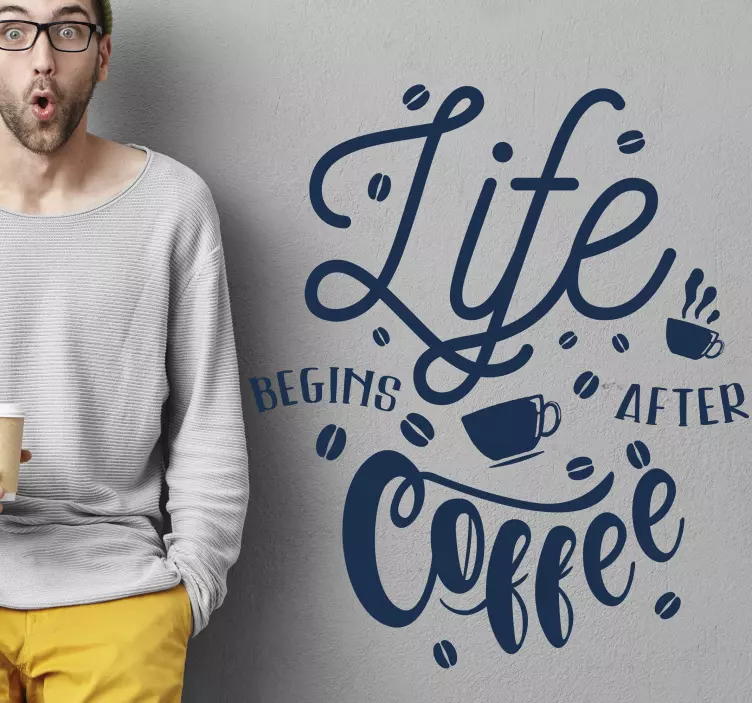 Existence Beyond Coffee wall stickers quotes - TenStickers