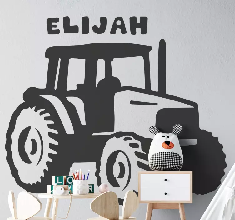 Farm animal sticker customizable tractor design - TenStickers