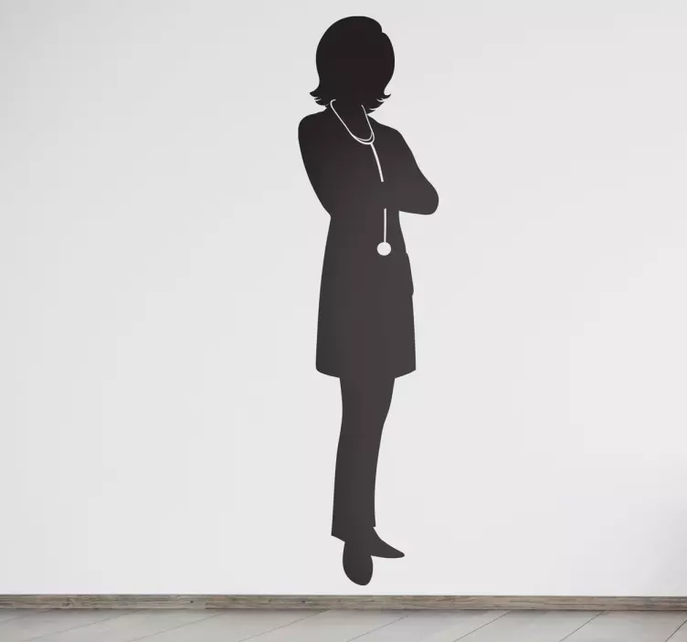 Female Doctor Silhouette Wall Sticker - TenStickers