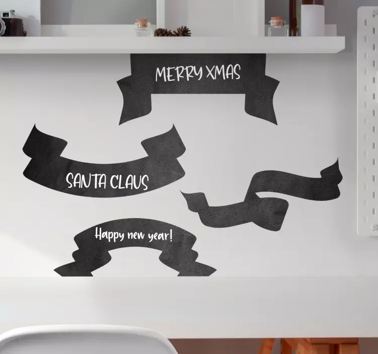 Festive Banner Set chalkboard sticker - TenStickers