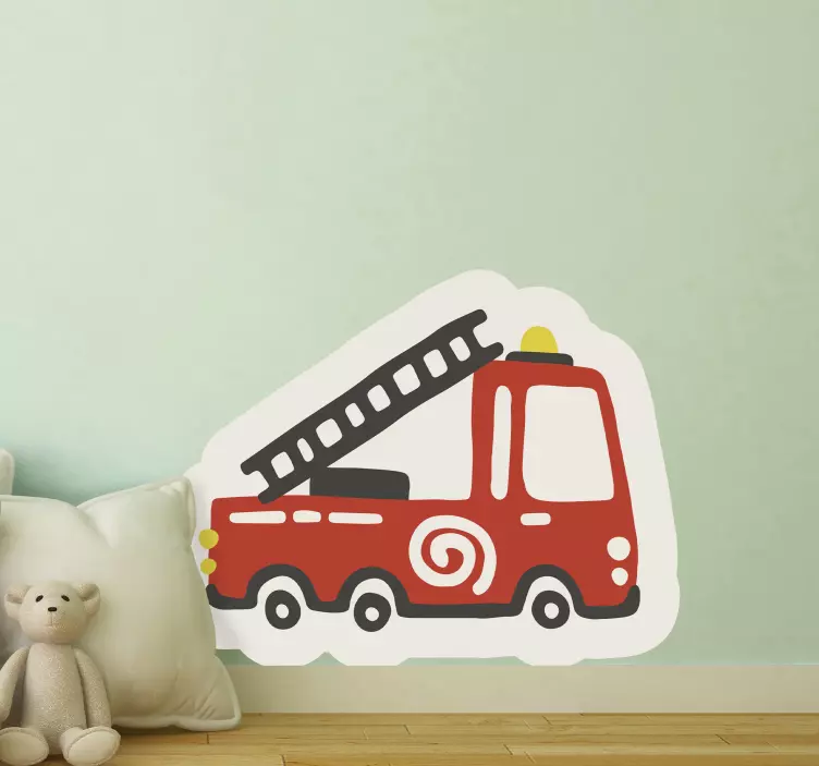 Fire Truck Design kid's sticker - TenStickers