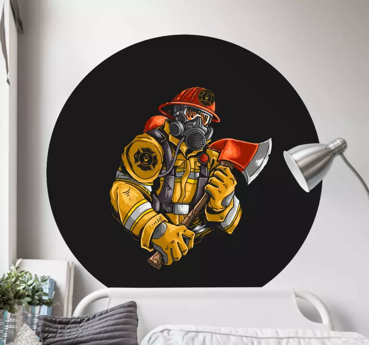 firefighter man teenage wall decals - TenStickers