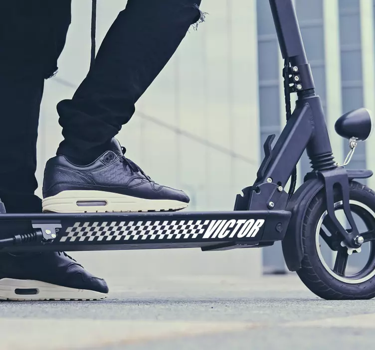 Flag Racing Scooter custom sticker - TenStickers