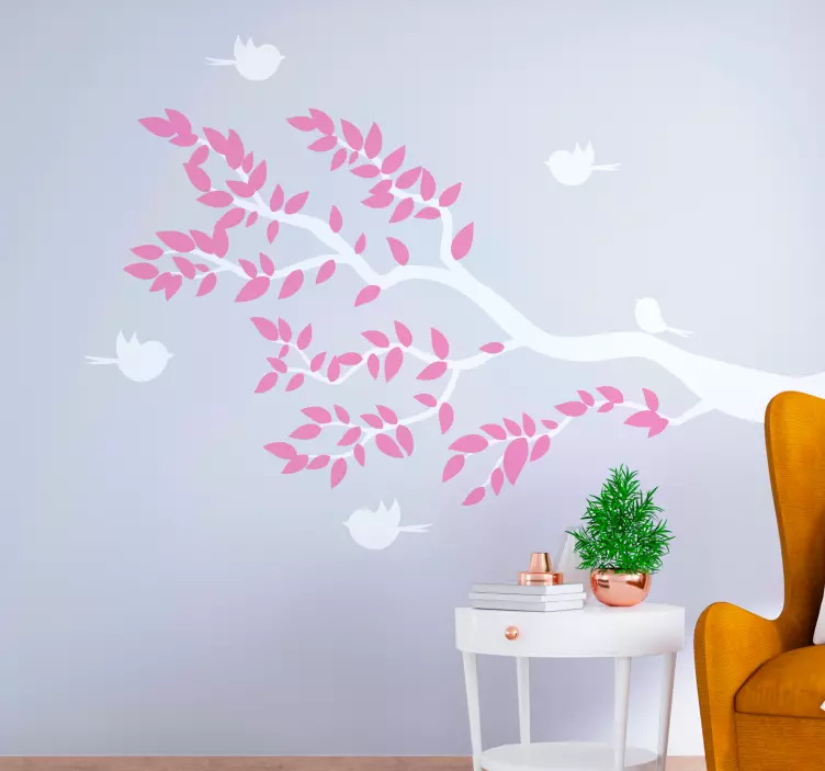 Floral Branch Silhouette wall sticker - TenStickers