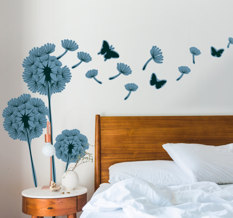 Floral butterfly trail wall sticker - TenStickers