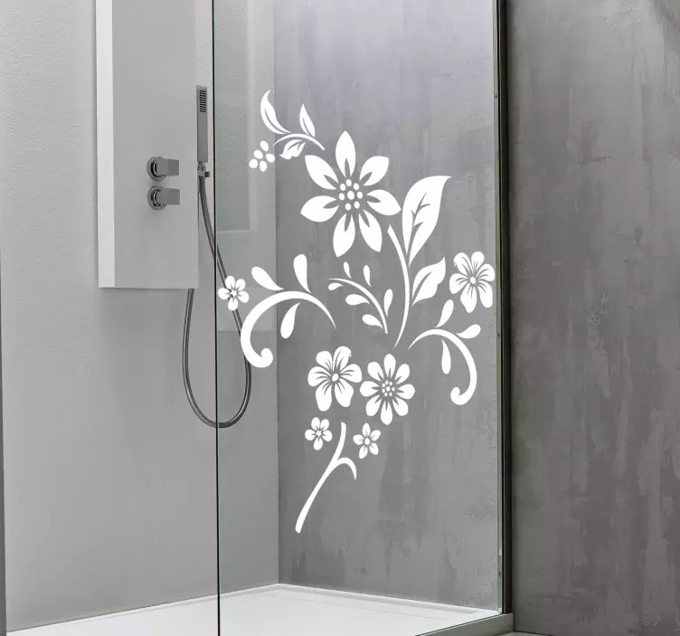 Floral Nature Patterns shower screen sticker - TenStickers