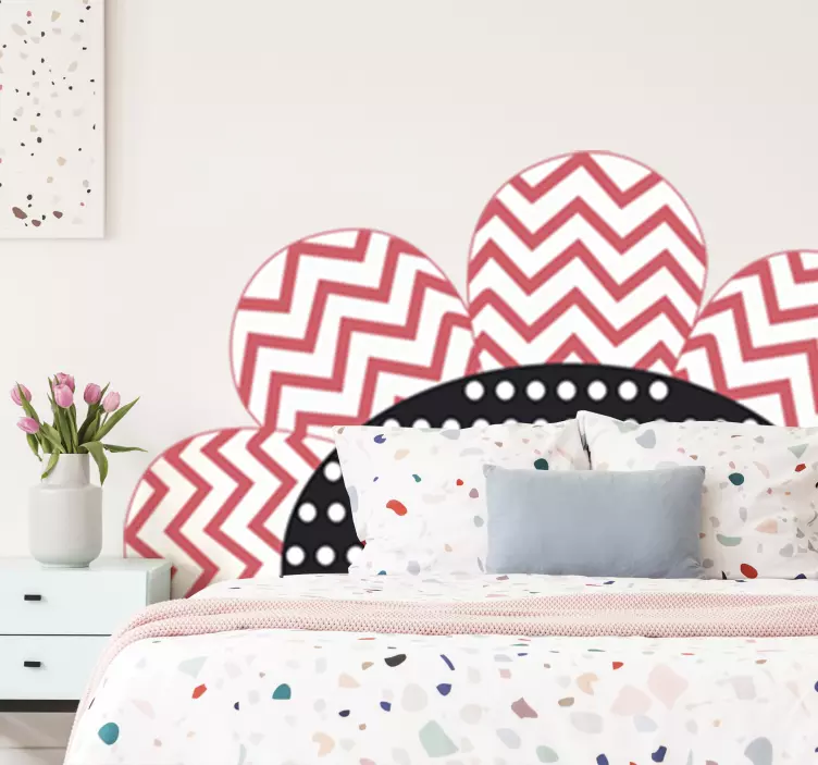 Floral Patterned Accent headboard wall sticker - TenStickers