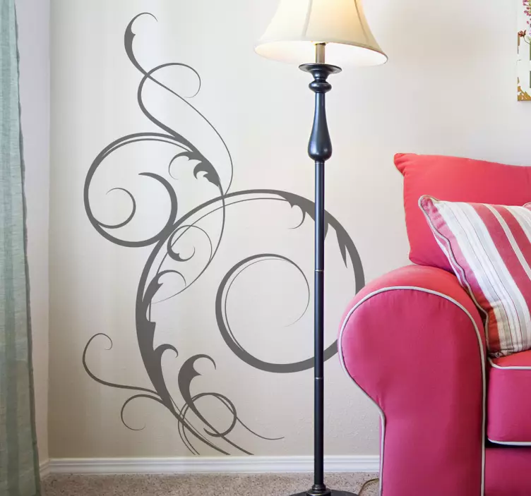 Floral Round Wall Sticker - TenStickers