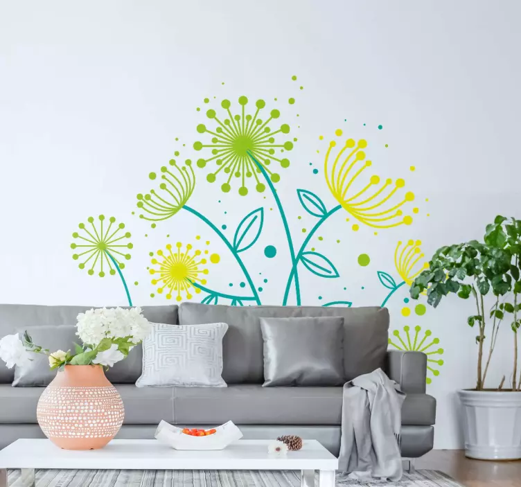 Floral sprout design wall sticker - TenStickers