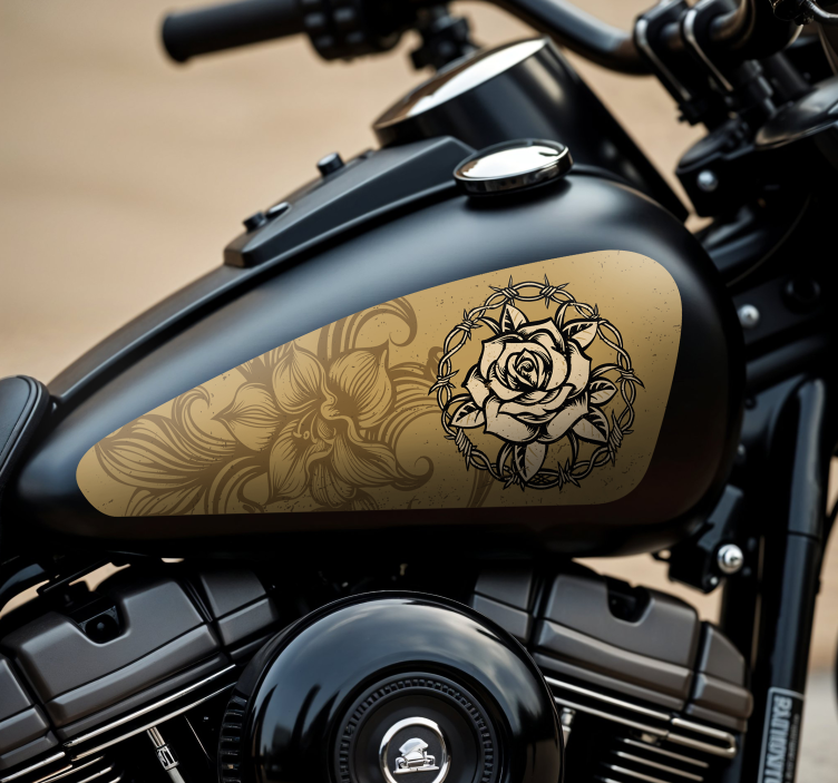 Flowers motorcycle sticker - TenStickers