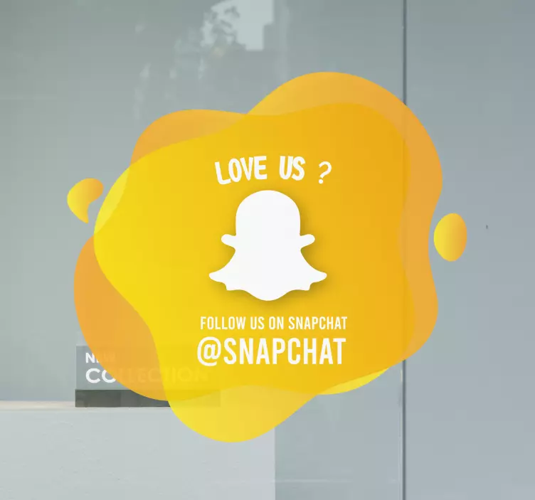 Follow us Snapchat splash window sticker - TenStickers