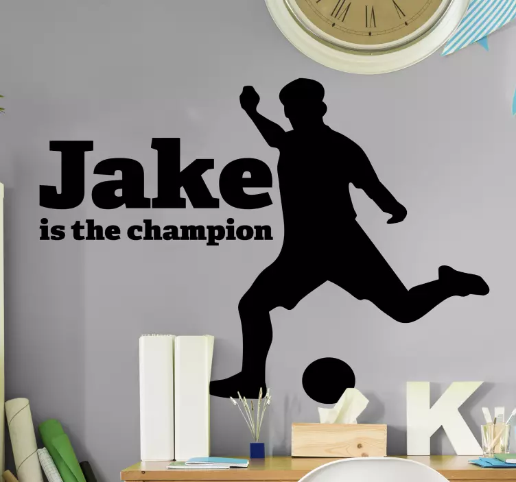 Football sticker customizable champion celebration - TenStickers