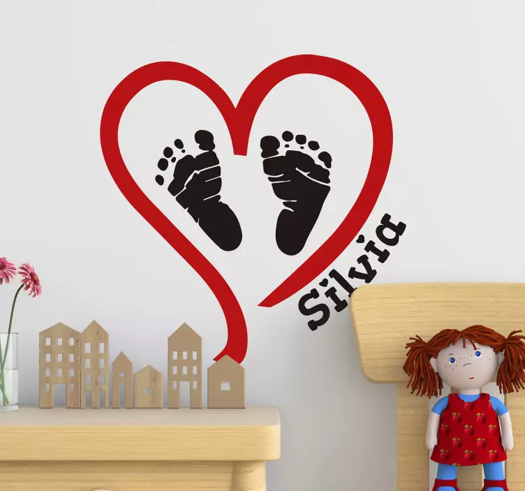 Footsteps with Name Nursery Wall Sticker - TenStickers