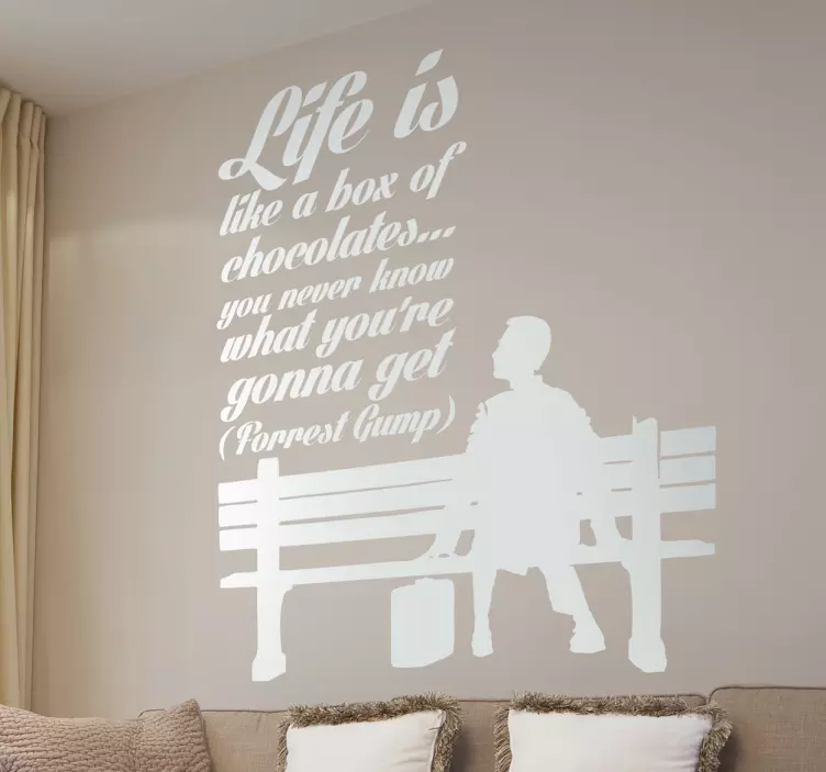 Forrest Gump Quote Wall Sticker - TenStickers