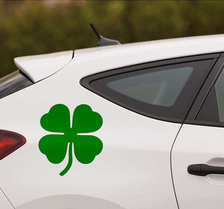 Car sticker monocolour lucky clover - TenStickers