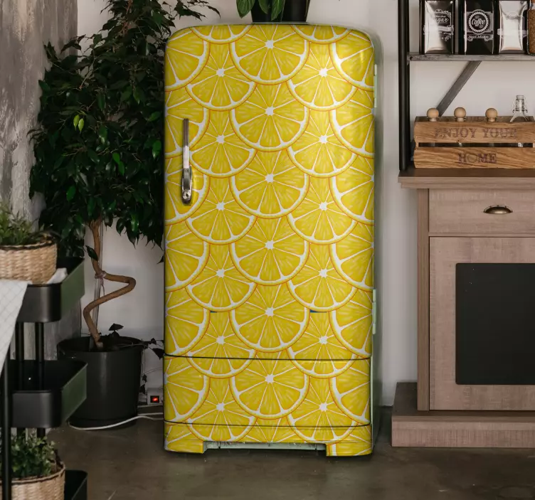 Fridge sticker lemon slice design - TenStickers
