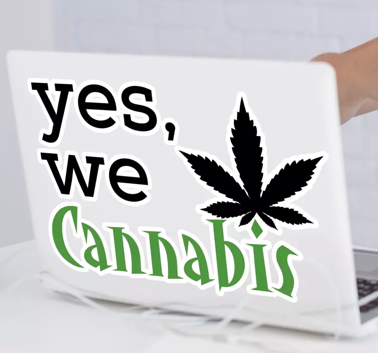 Funny cannabis laptop sticker - TenStickers