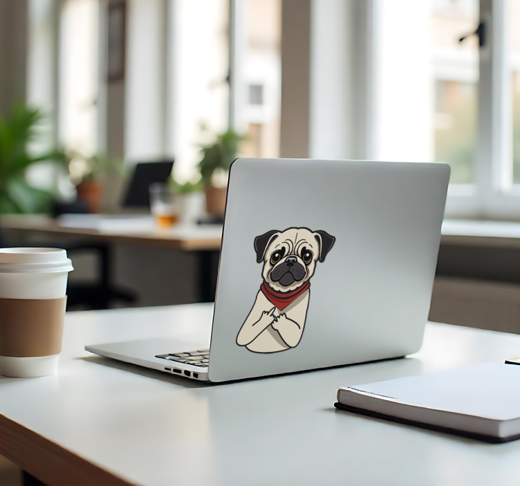 Funny English bulldog Laptop sticker - TenStickers