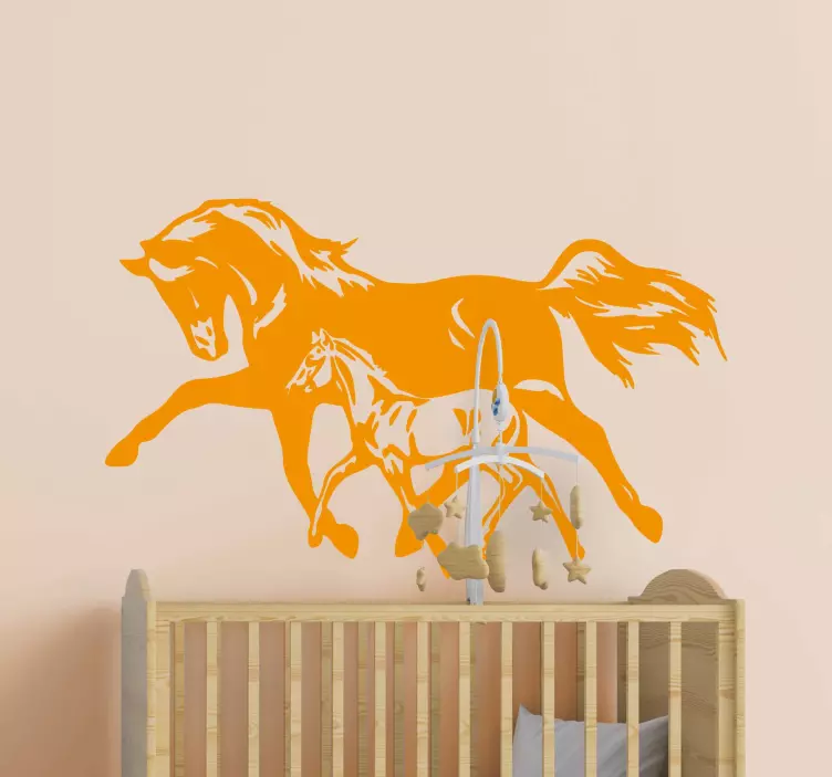 Galloping Horse Pair farm animal sticker - TenStickers