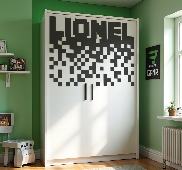 Gaming pixeled pattern customisable sticker - TenStickers