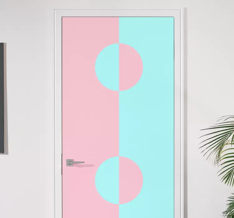 Geometric Circle Pattern door sticker - TenStickers